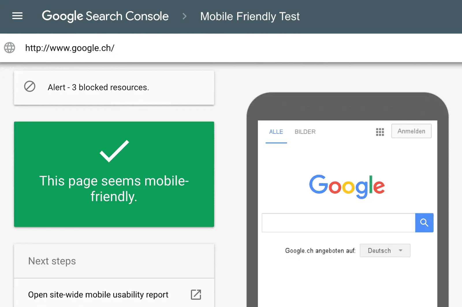 3. Google Mobile-Friendly Test